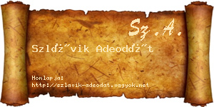 Szlávik Adeodát névjegykártya